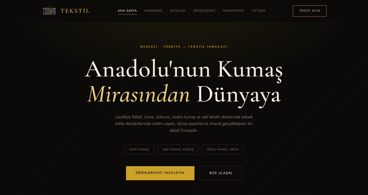 Laodikya Tekstil kurumsal sitesi